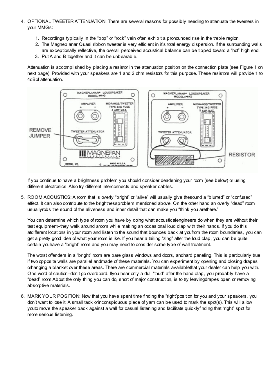 Magnepan MMG User Manual | Page 5 / 6