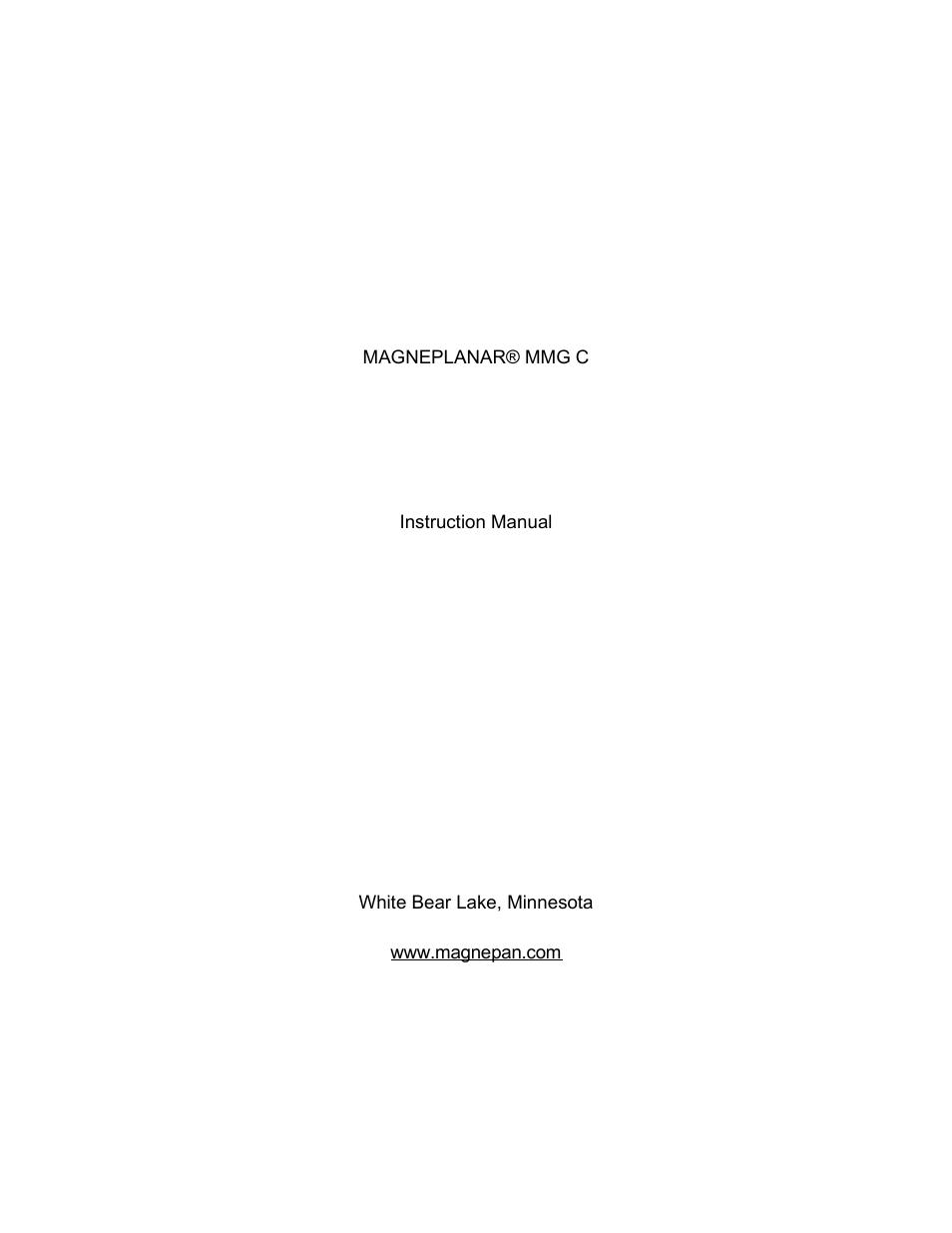 Magnepan MMG C User Manual | 6 pages