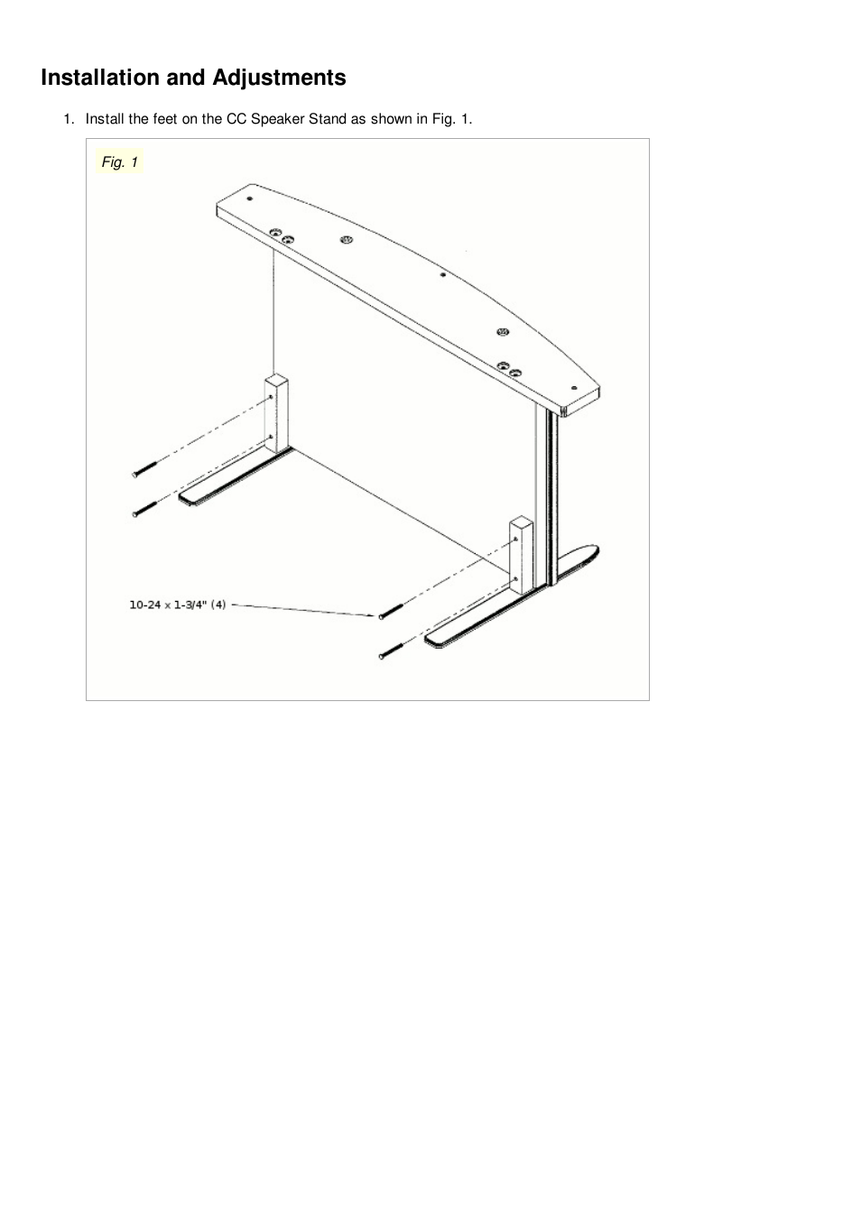 Installation and adjustments | Magnepan CC Speaker Stand User Manual | Page 2 / 6