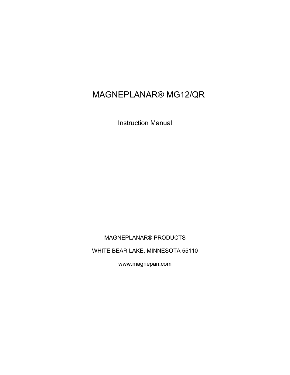 Magnepan MG 12 User Manual | 7 pages