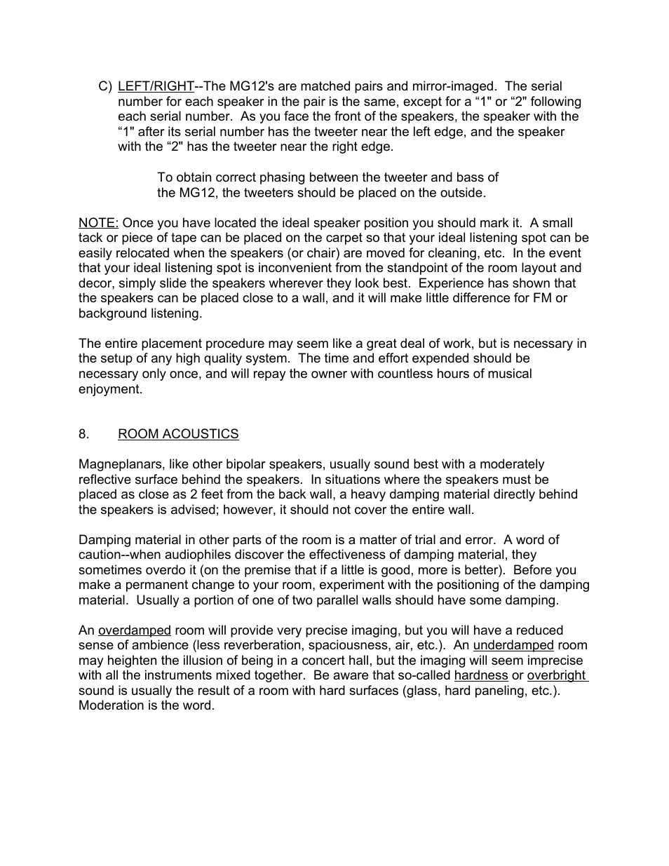 Magnepan MG 12 User Manual | Page 5 / 7