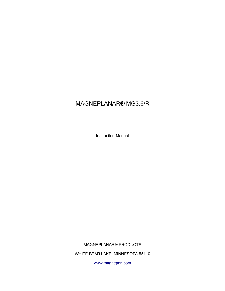 Magnepan MG 3.6 User Manual | 14 pages