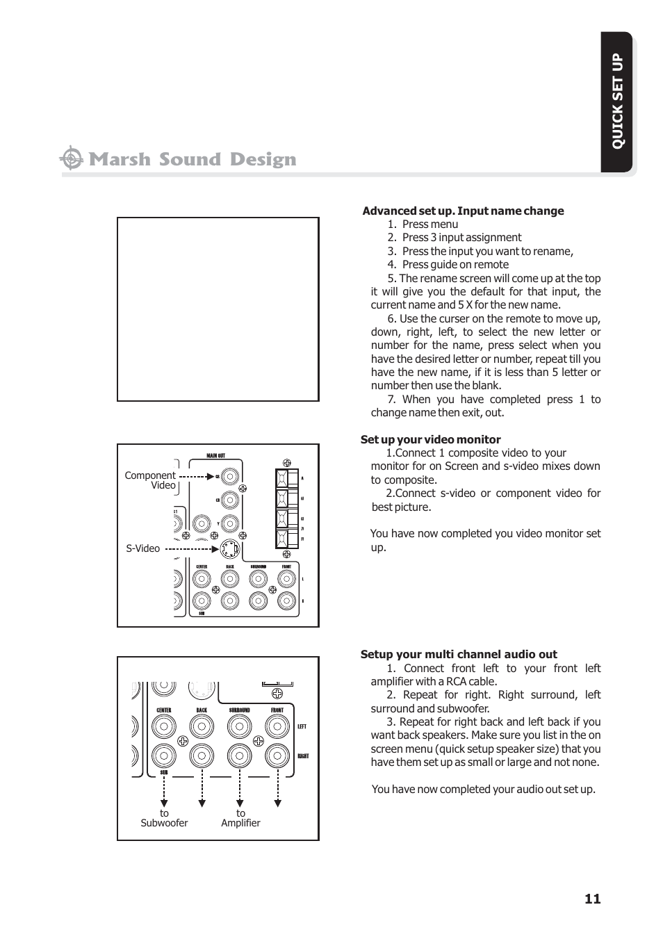 Marsh sound design | Marsh Sound Design The HT 4000 High Resolution Audio-Video Processor User Manual | Page 11 / 26