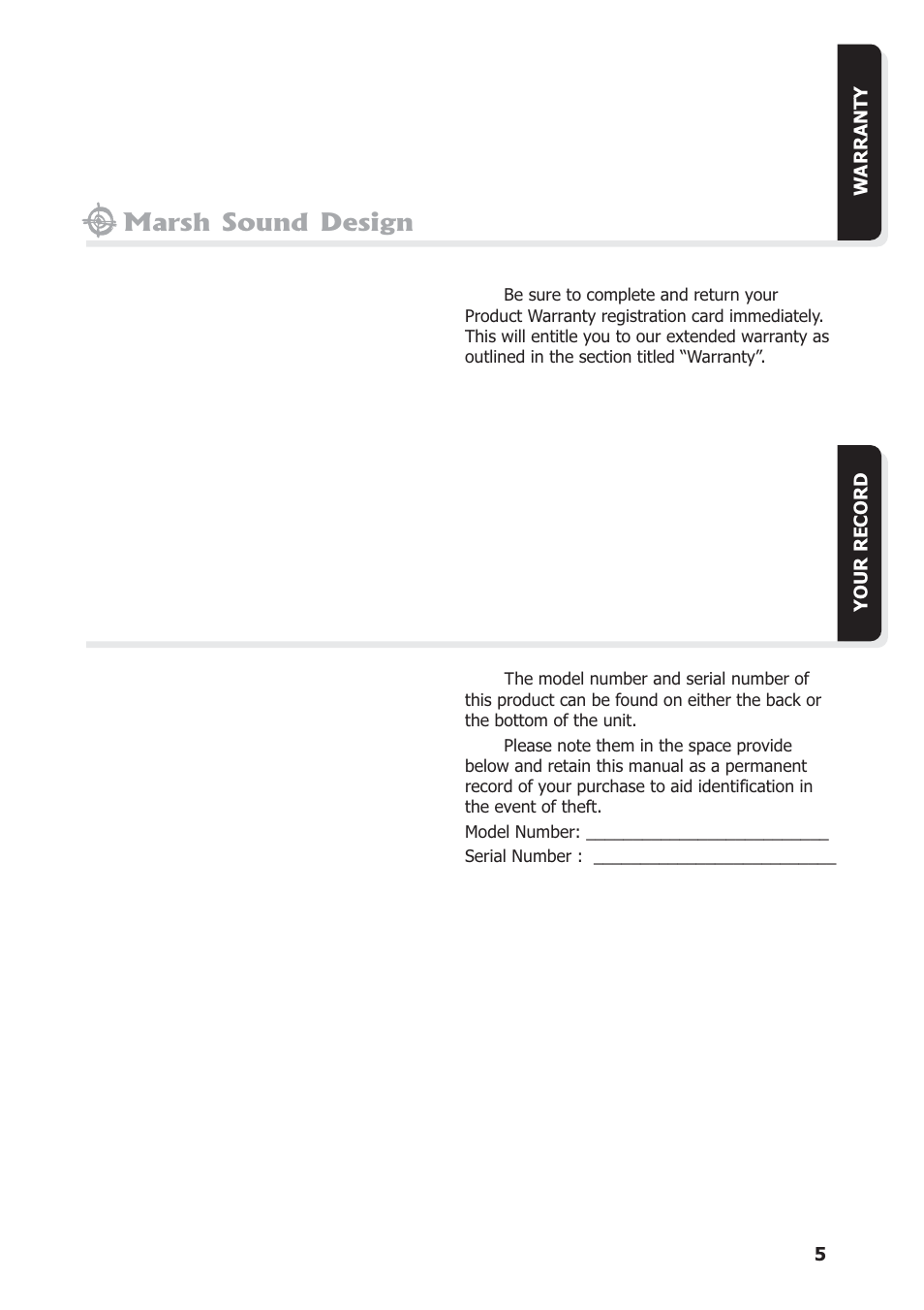 Marsh sound design | Marsh Sound Design The HT 4000 High Resolution Audio-Video Processor User Manual | Page 5 / 26