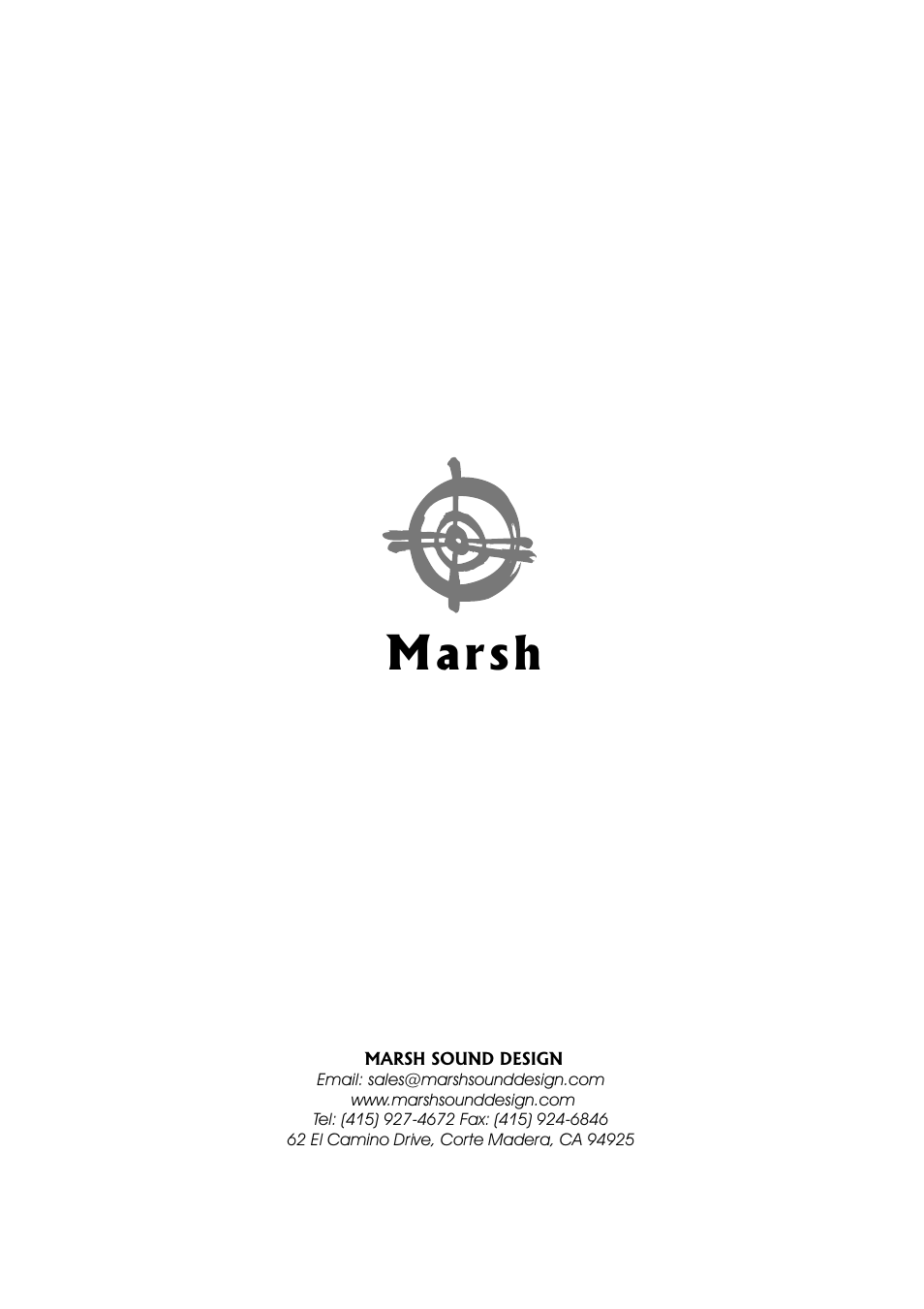 Marsh | Marsh Sound Design P2000-B High Performance Line Amplifier User Manual | Page 20 / 20