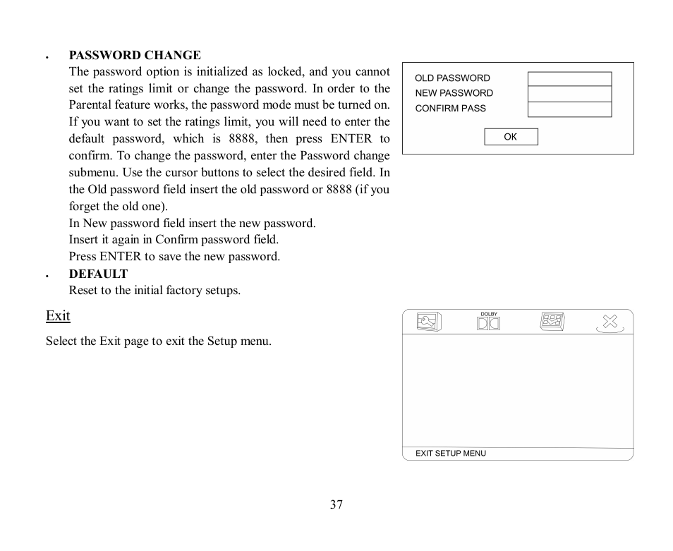 Exit | Hyundai H-CMD7084 User Manual | Page 37 / 83