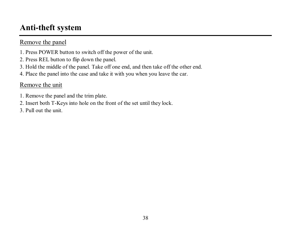 Anti-theft system | Hyundai H-CMD7084 User Manual | Page 38 / 83