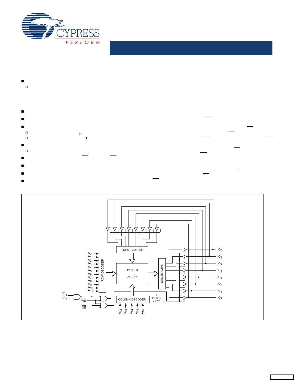 Cypress CY62128EV30 User Manual | 11 pages