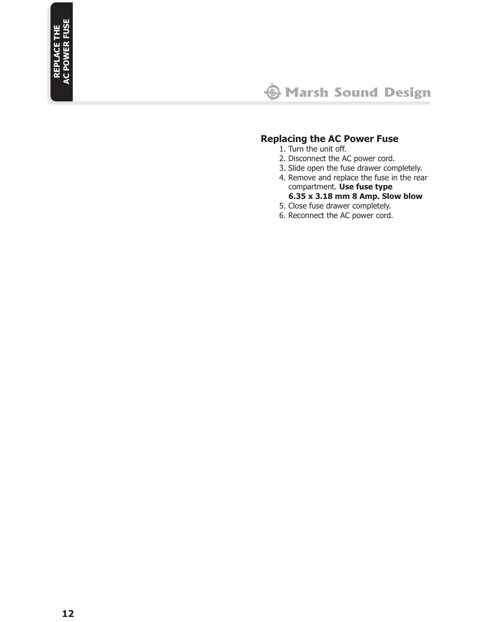 Marsh sound design | Marsh Sound Design HT 750,3 Channel Power Amplifier User Manual | Page 12 / 16