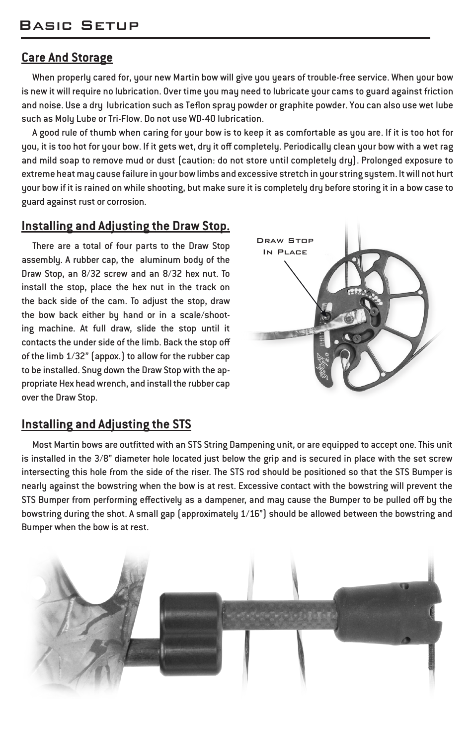 Basic setup | Martin Archery Compound Bow User Manual | Page 4 / 10
