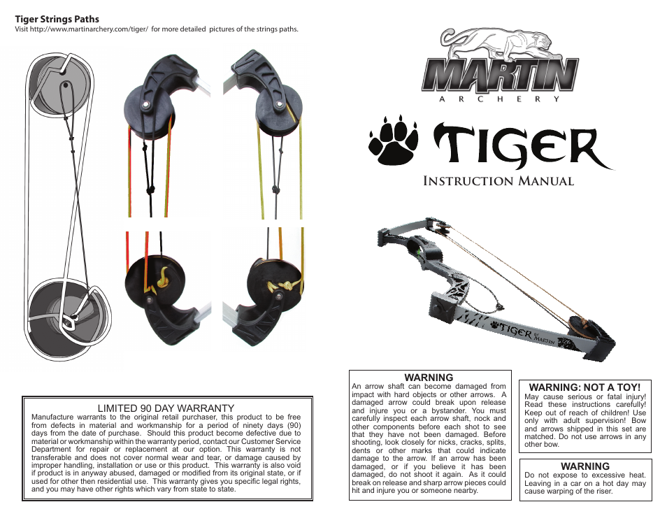 Martin Archery Tiger User Manual | 2 pages