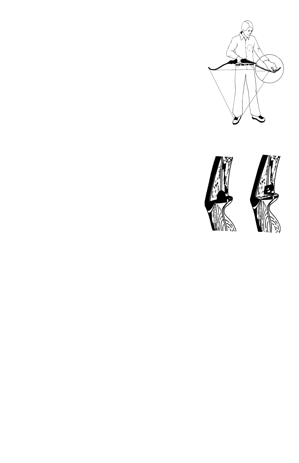 Stringing your bow, Limb straightening (bumping), Arrow rest | Take-down limb installation, Care and safety | Martin Archery Martin Traditional User Manual | Page 2 / 4