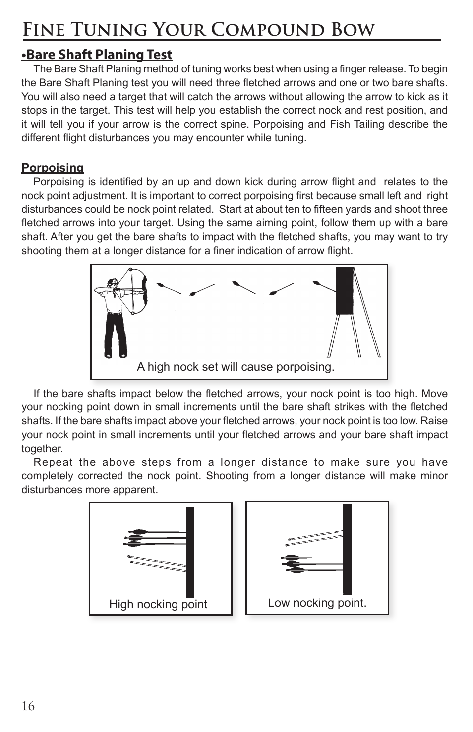 Fine tuning your compound bow, Bare shaft planing test | Martin Archery Martin Compound User Manual | Page 16 / 21