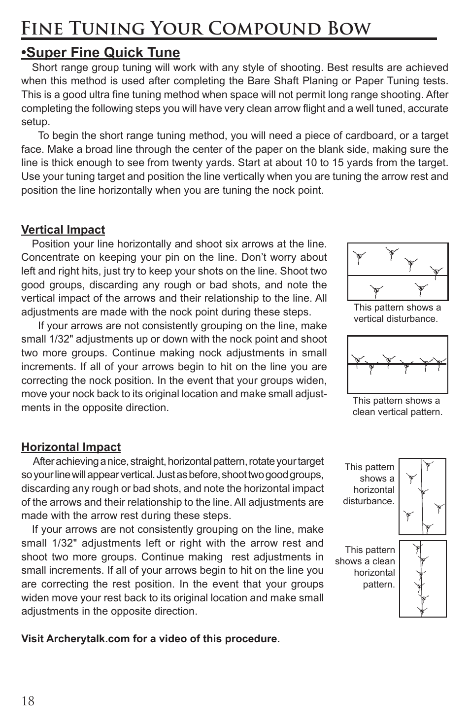 Fine tuning your compound bow, Super fine quick tune | Martin Archery Martin Compound User Manual | Page 18 / 21