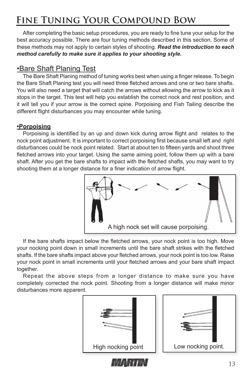 Fine tuning your compound bow, Bare shaft planing test | Martin Archery Martin Compound Bow User Manual | Page 13 / 20