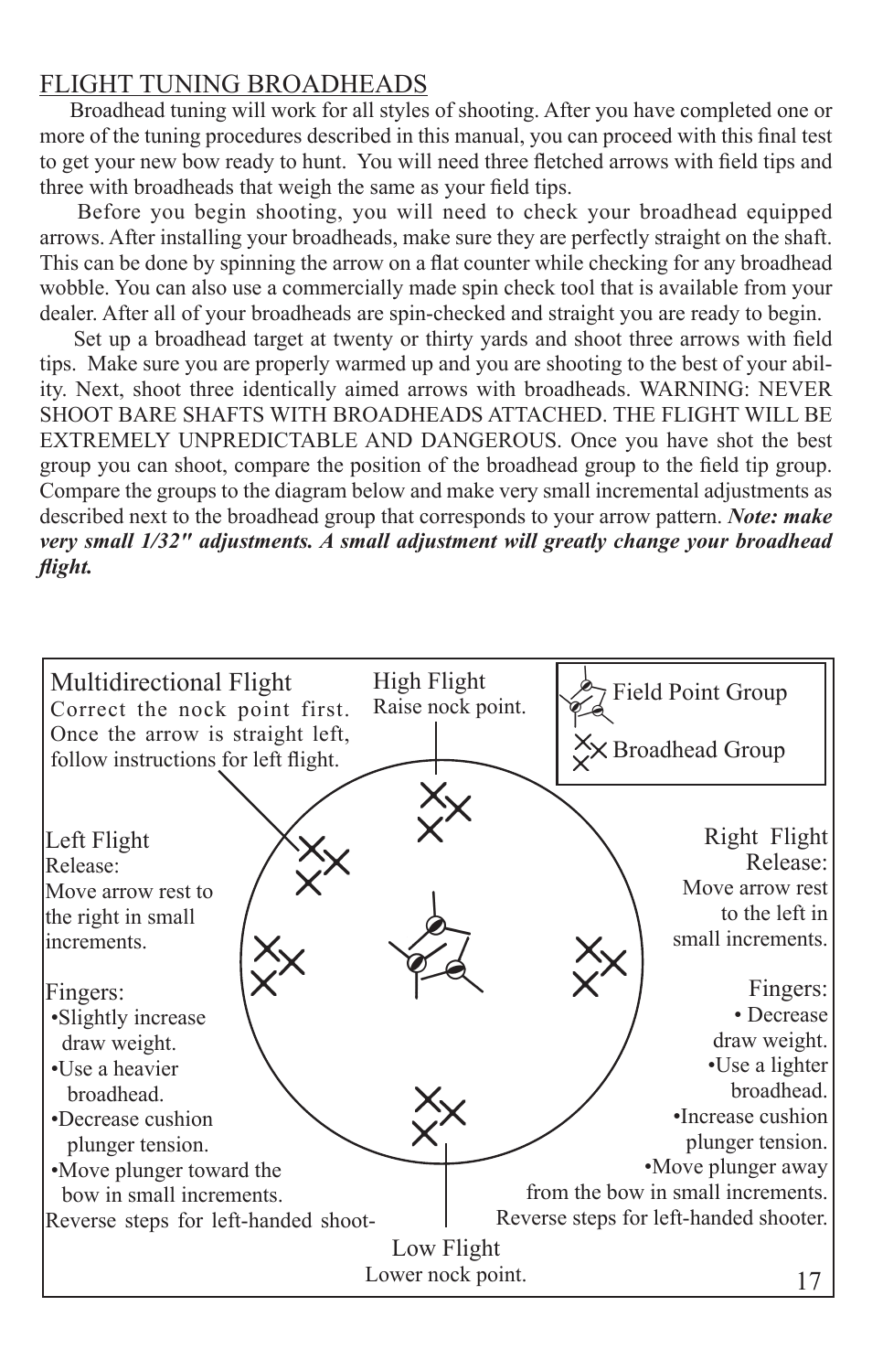 Multidirectional flight, Flight tuning broadheads | Martin Archery Martin Compound Bow User Manual | Page 21 / 24