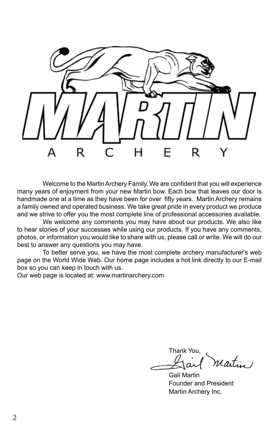 Martin Archery Martin Bow User Manual | Page 2 / 20