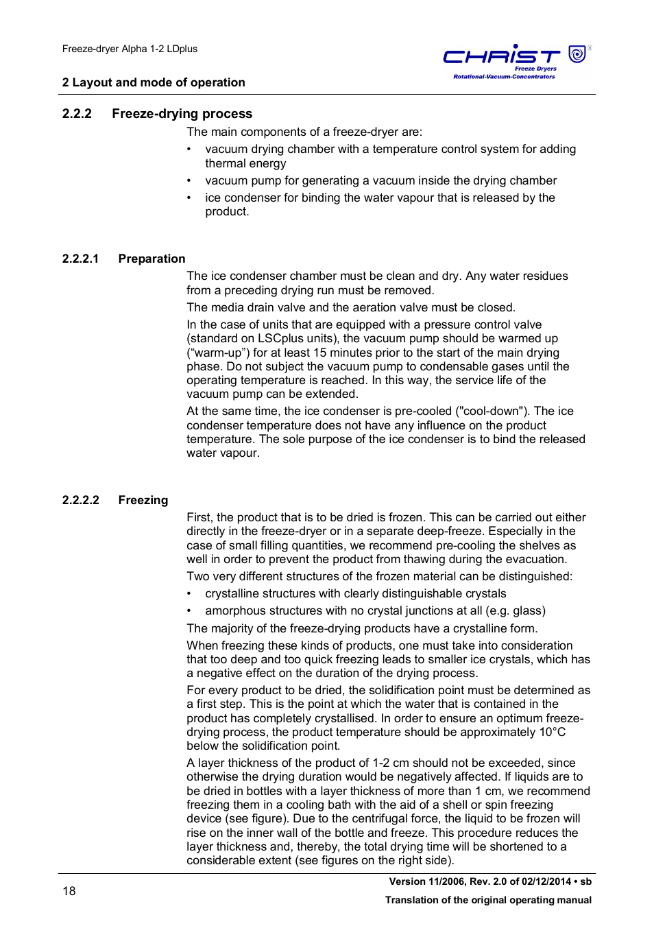 2 freeze-drying process | Martin Christ Alpha 1-2 LDplus User Manual | Page 18 / 96