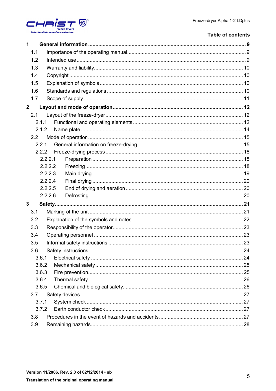 Martin Christ Alpha 1-2 LDplus User Manual | Page 5 / 96