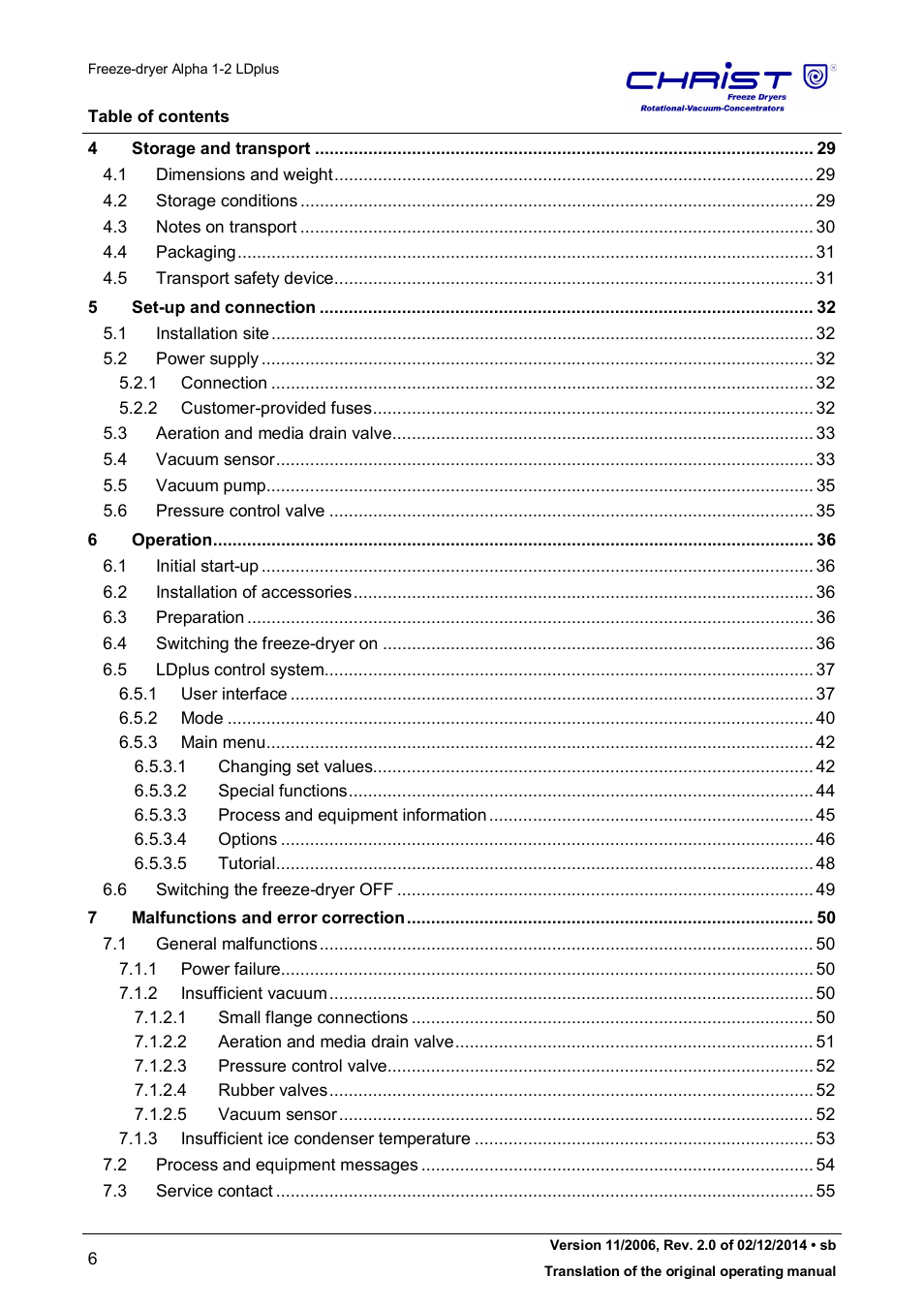 Martin Christ Alpha 1-2 LDplus User Manual | Page 6 / 96