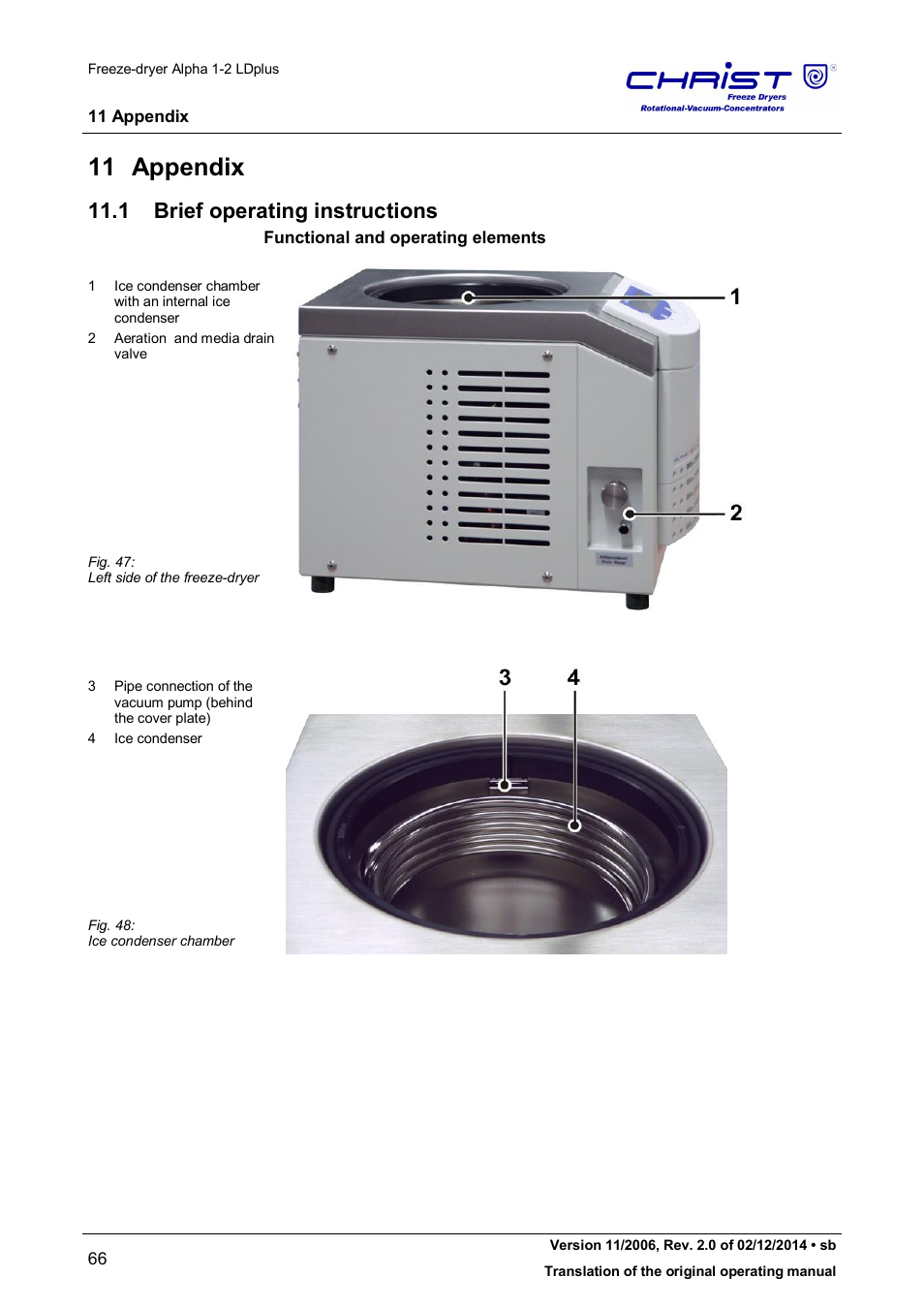 11 appendix, 1 brief operating instructions | Martin Christ Alpha 1-2 LDplus User Manual | Page 66 / 96