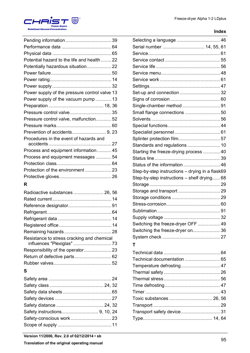 Martin Christ Alpha 1-2 LDplus User Manual | Page 95 / 96