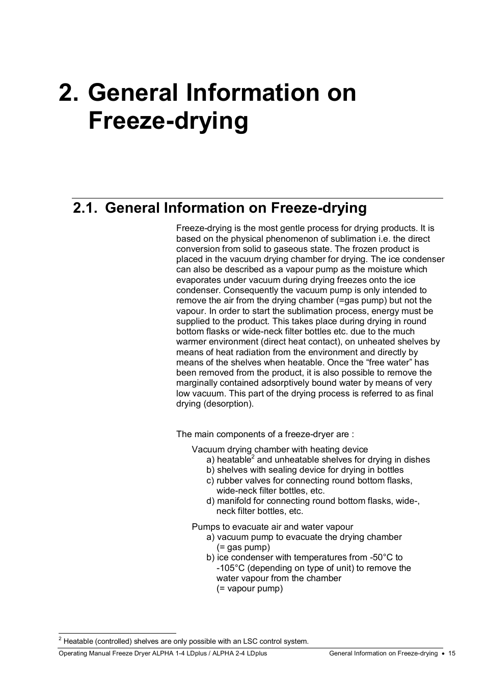 General information on freeze-drying | Martin Christ Alpha 2-4 LDplus User Manual | Page 15 / 85