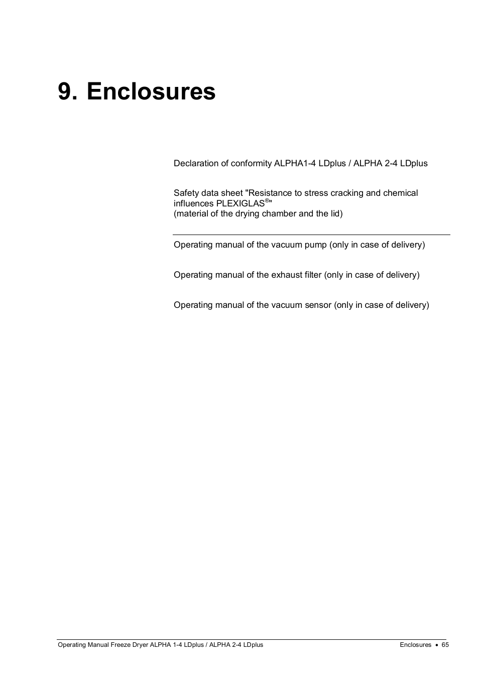 Enclosures | Martin Christ Alpha 2-4 LDplus User Manual | Page 65 / 85