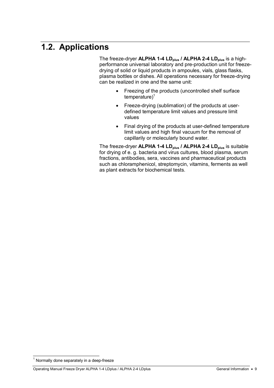 Applications | Martin Christ Alpha 2-4 LDplus User Manual | Page 9 / 85