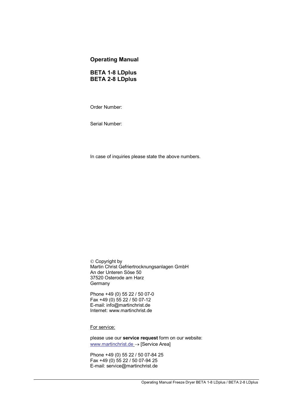 Martin Christ Beta 2-8 LDplus User Manual | Page 3 / 89