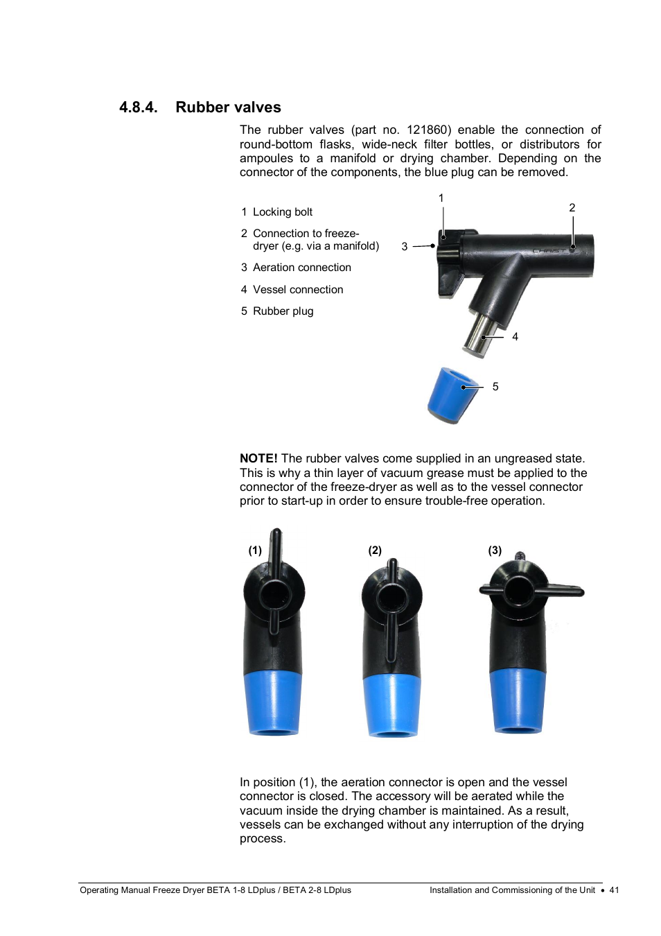 Rubber valves | Martin Christ Beta 2-8 LDplus User Manual | Page 41 / 89