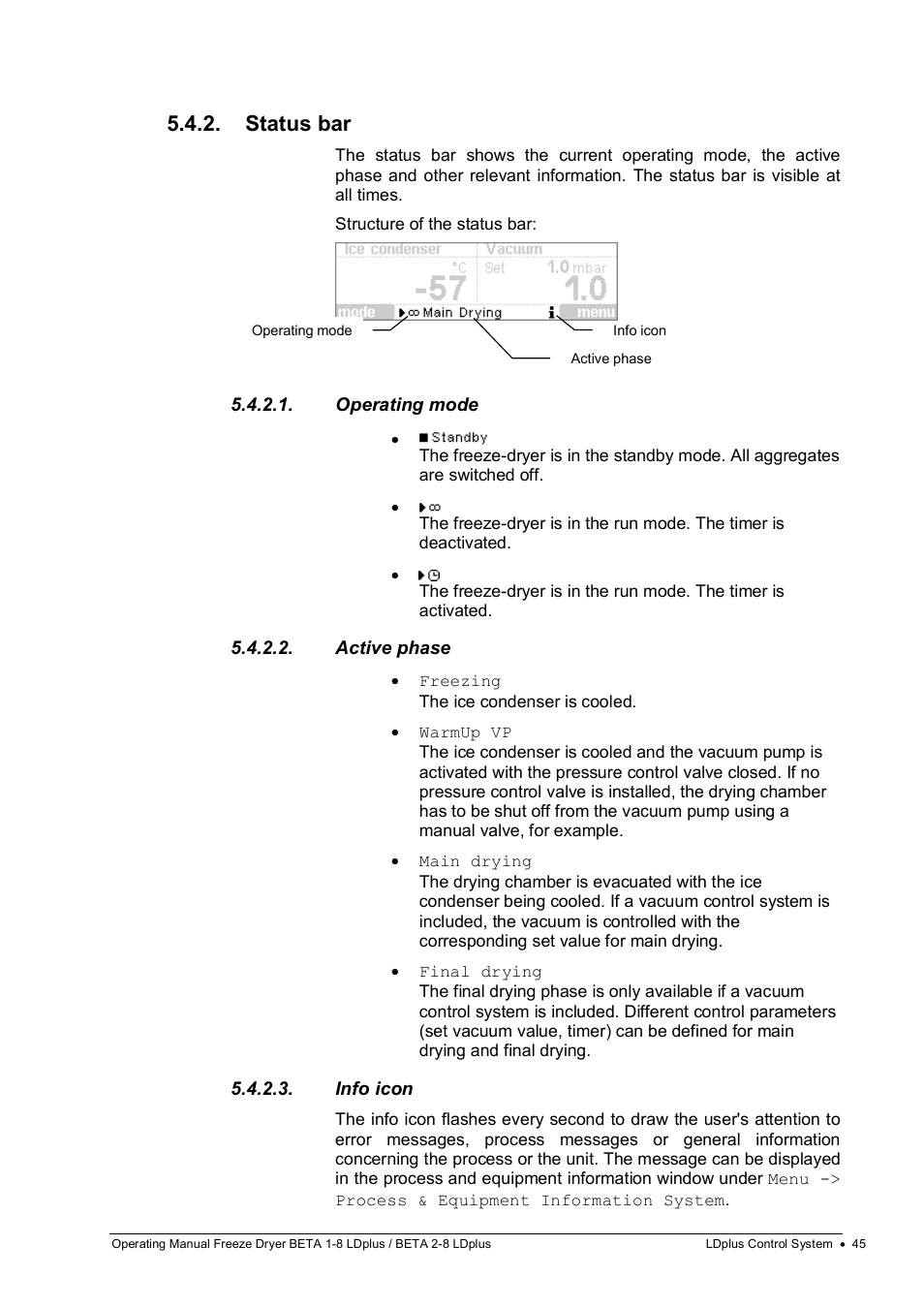 Status bar | Martin Christ Beta 2-8 LDplus User Manual | Page 45 / 89