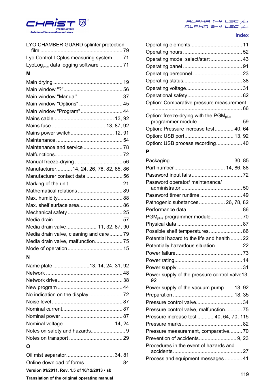 Martin Christ Alpha 2-4 LSCplus User Manual | Page 119 / 121