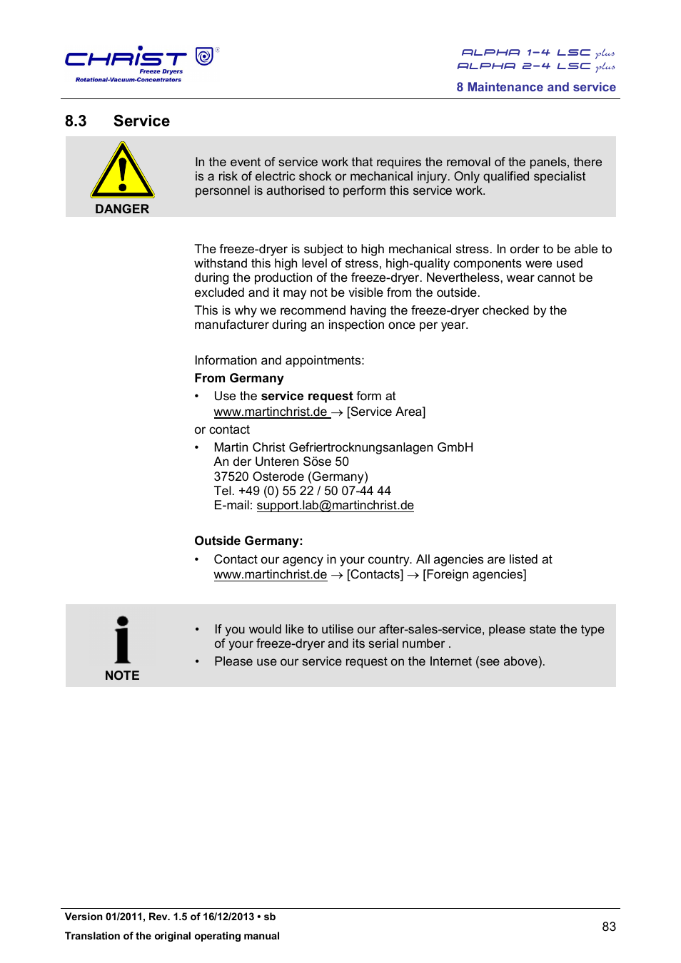 3 service | Martin Christ Alpha 2-4 LSCplus User Manual | Page 83 / 121