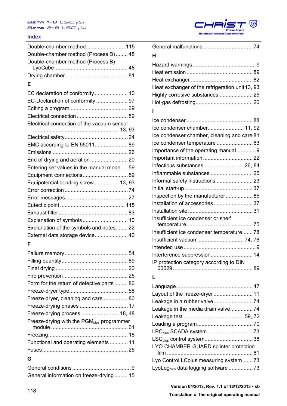 Martin Christ Beta 2-8 LSCplus User Manual | Page 118 / 121