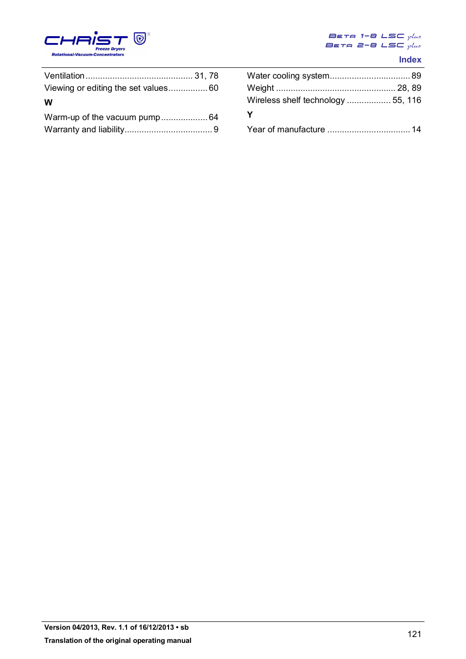 Martin Christ Beta 2-8 LSCplus User Manual | Page 121 / 121