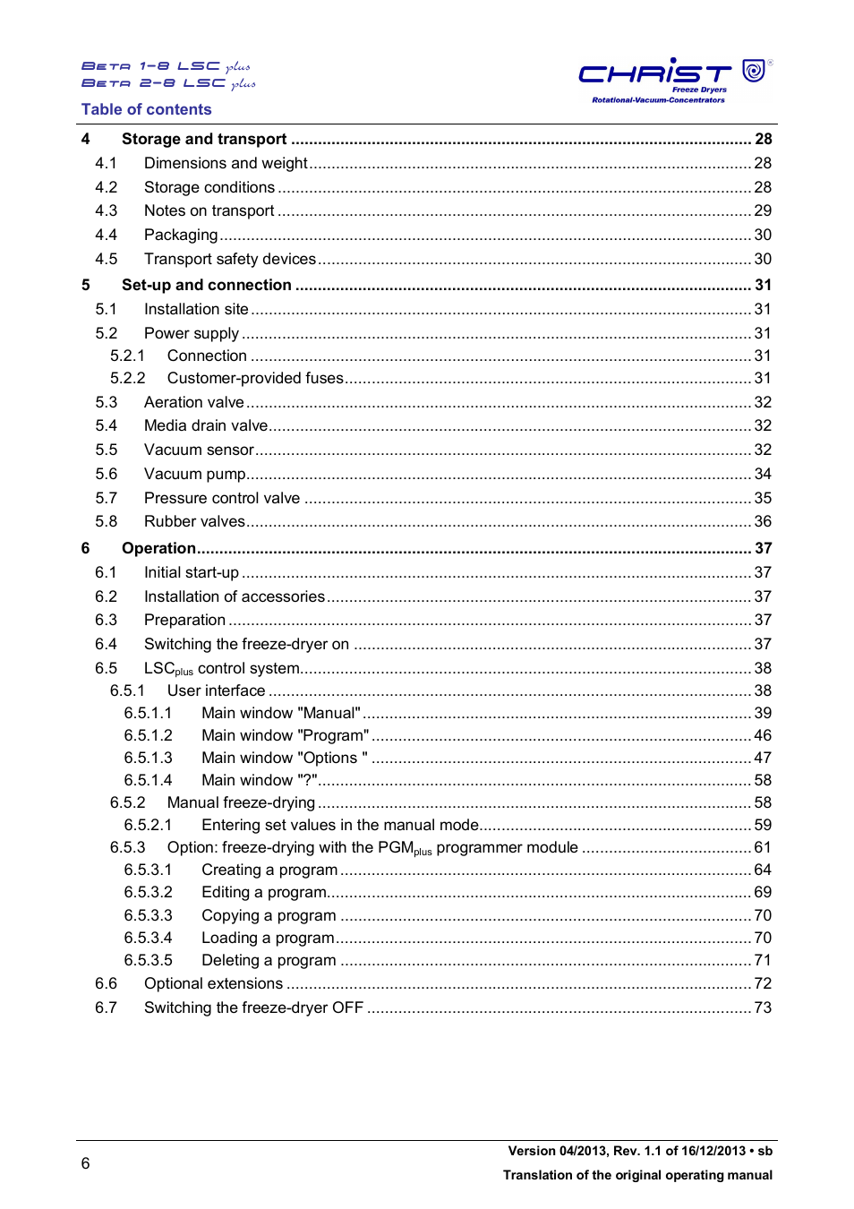 Martin Christ Beta 2-8 LSCplus User Manual | Page 6 / 121