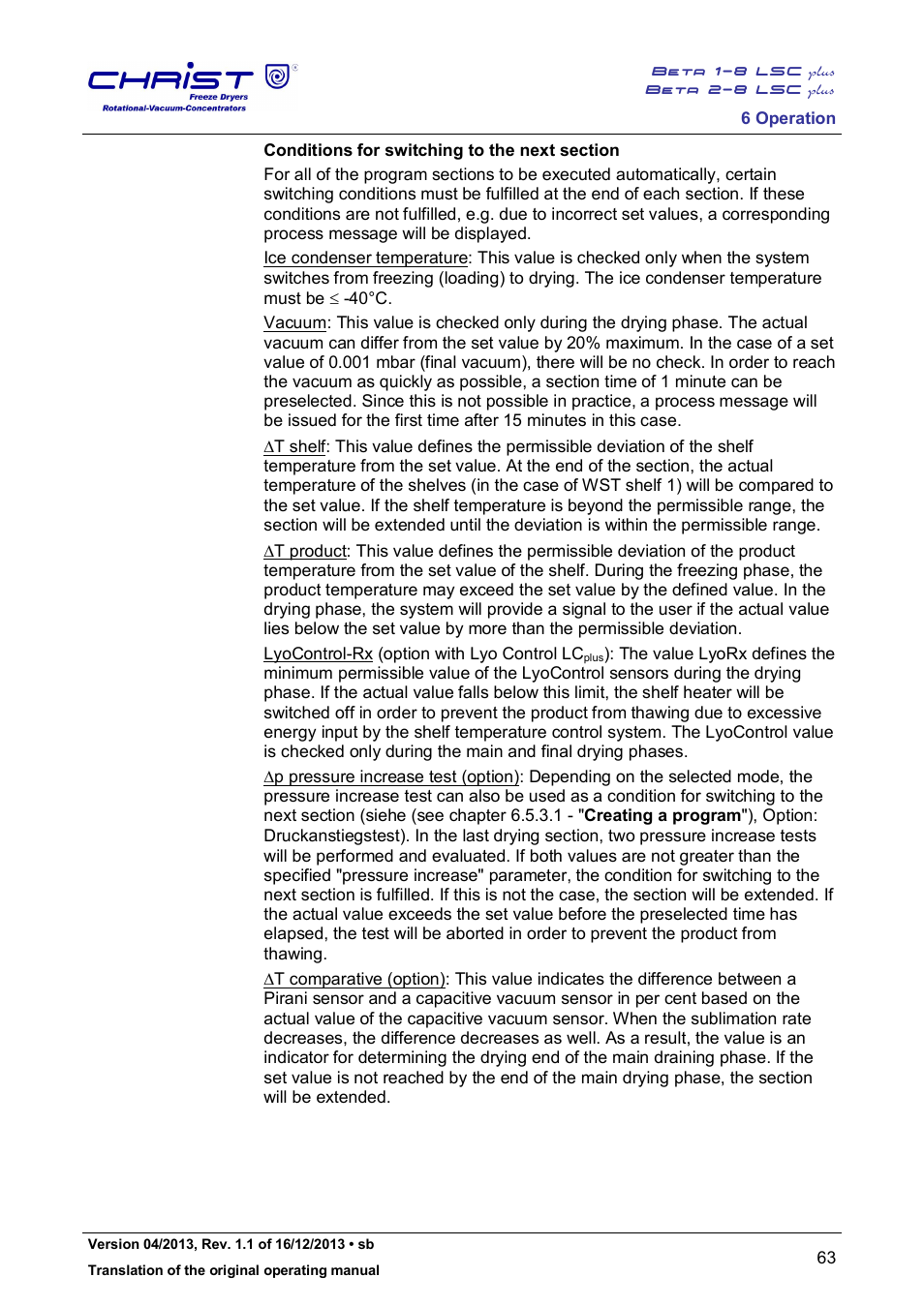 Martin Christ Beta 2-8 LSCplus User Manual | Page 63 / 121
