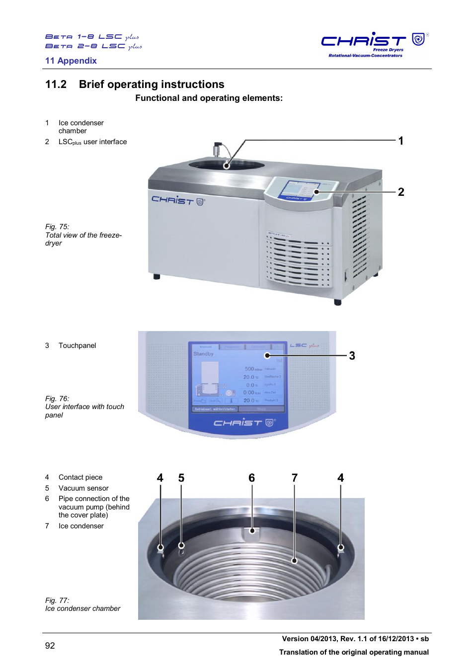 2 brief operating instructions | Martin Christ Beta 2-8 LSCplus User Manual | Page 92 / 121