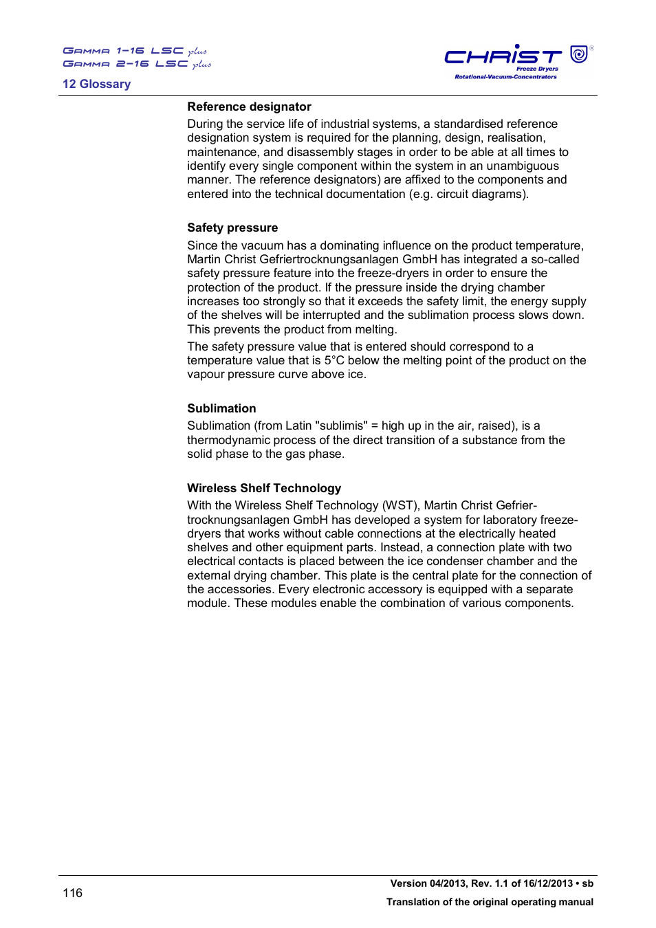 Martin Christ Gamma 2-16 LSCplus User Manual | Page 116 / 121