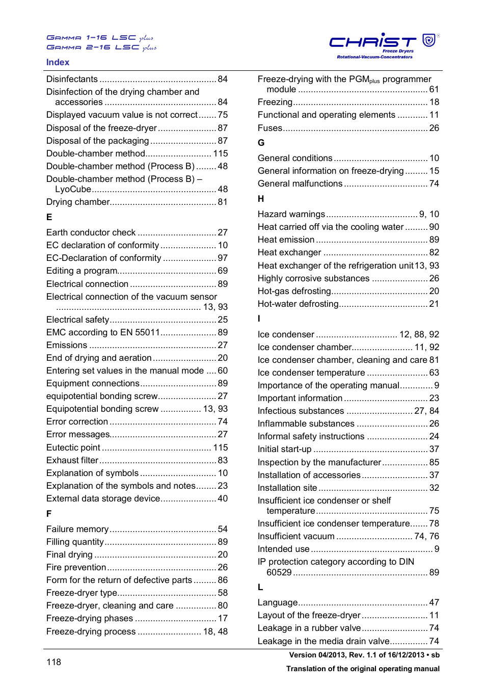 Martin Christ Gamma 2-16 LSCplus User Manual | Page 118 / 121