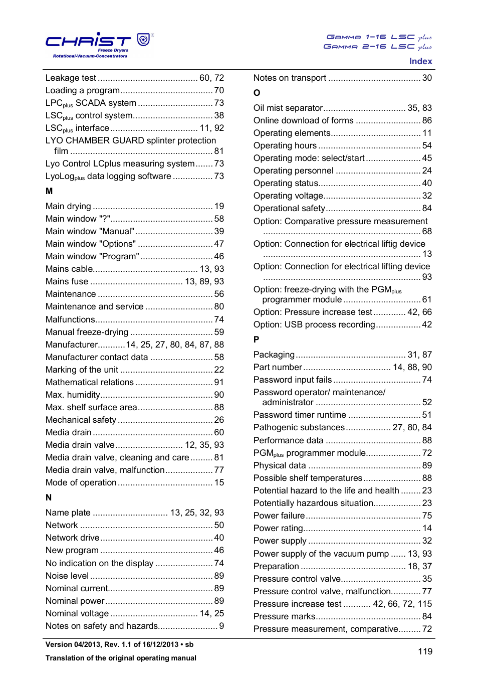 Martin Christ Gamma 2-16 LSCplus User Manual | Page 119 / 121