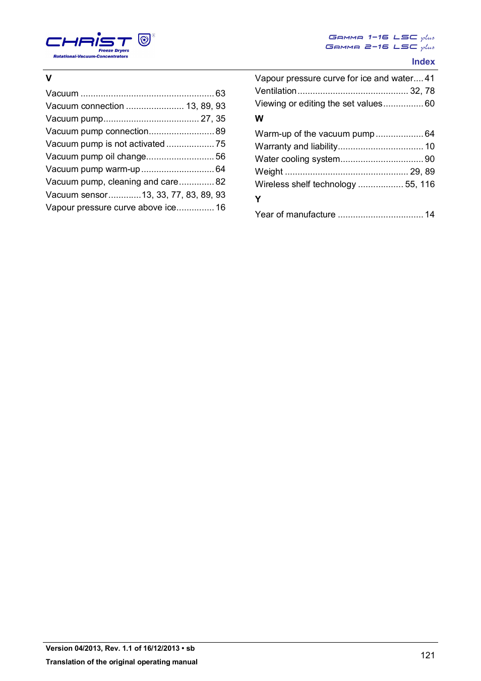 Martin Christ Gamma 2-16 LSCplus User Manual | Page 121 / 121