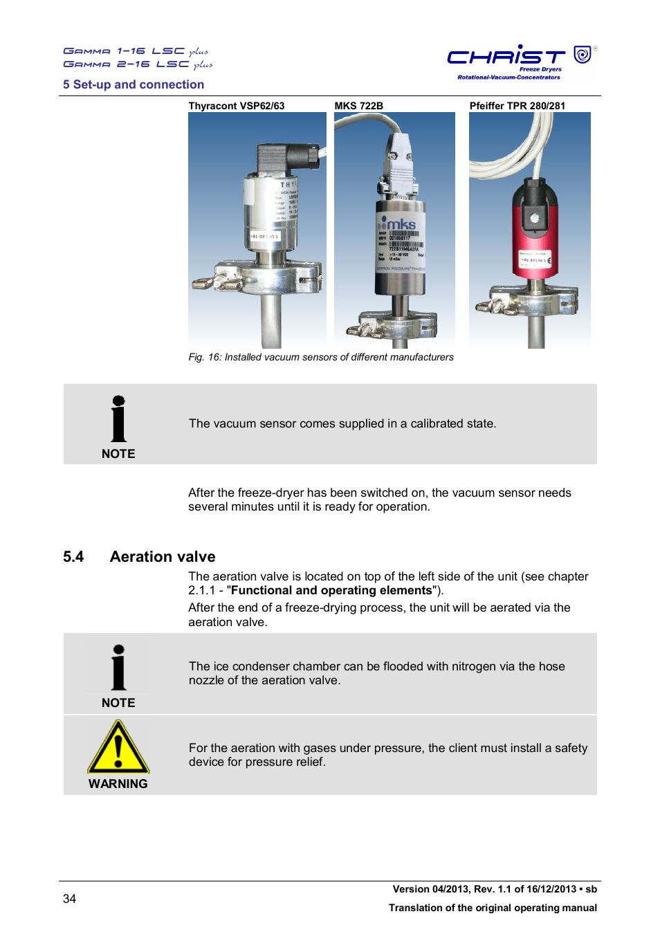 4 aeration valve | Martin Christ Gamma 2-16 LSCplus User Manual | Page 34 / 121