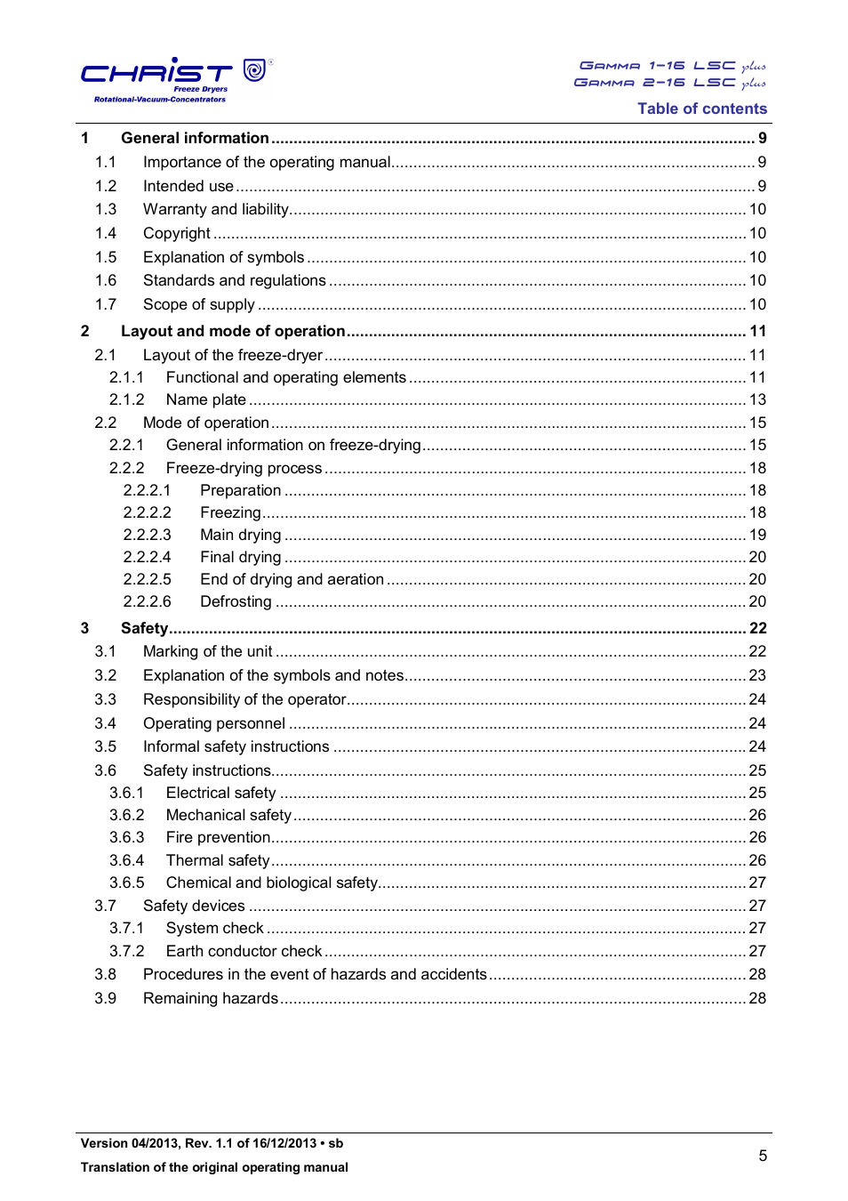 Martin Christ Gamma 2-16 LSCplus User Manual | Page 5 / 121