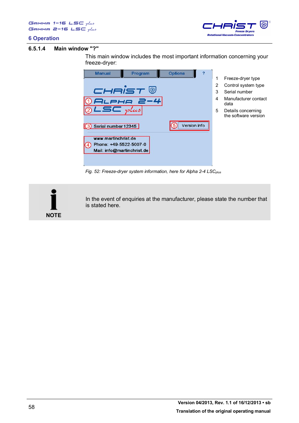 Martin Christ Gamma 2-16 LSCplus User Manual | Page 58 / 121