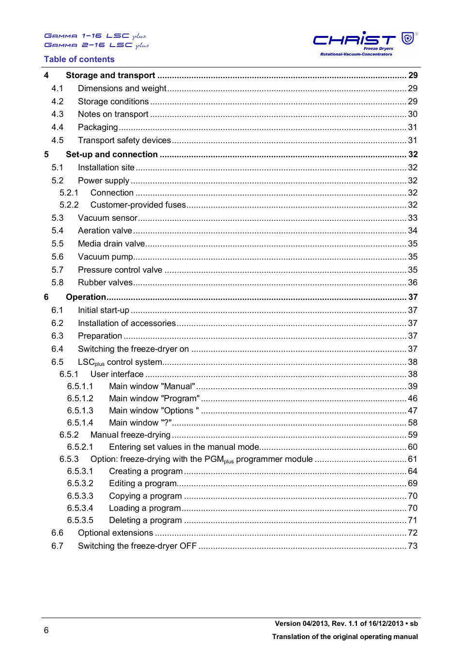 Martin Christ Gamma 2-16 LSCplus User Manual | Page 6 / 121