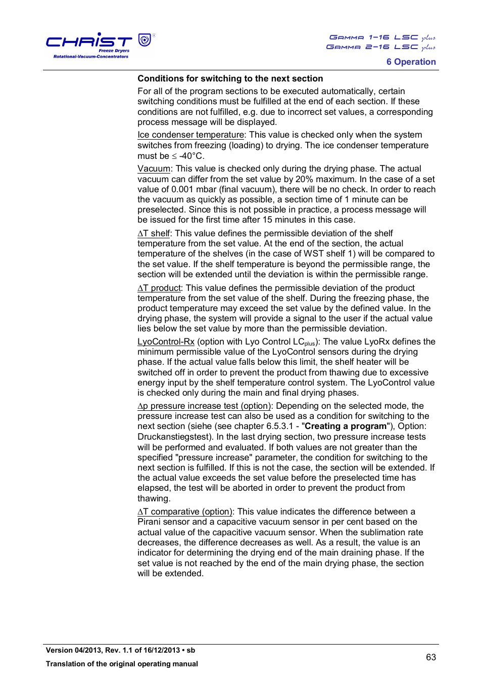 Martin Christ Gamma 2-16 LSCplus User Manual | Page 63 / 121
