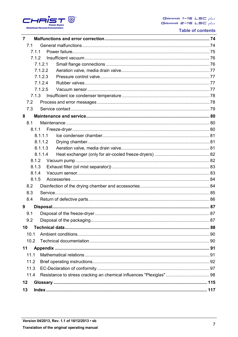 Martin Christ Gamma 2-16 LSCplus User Manual | Page 7 / 121