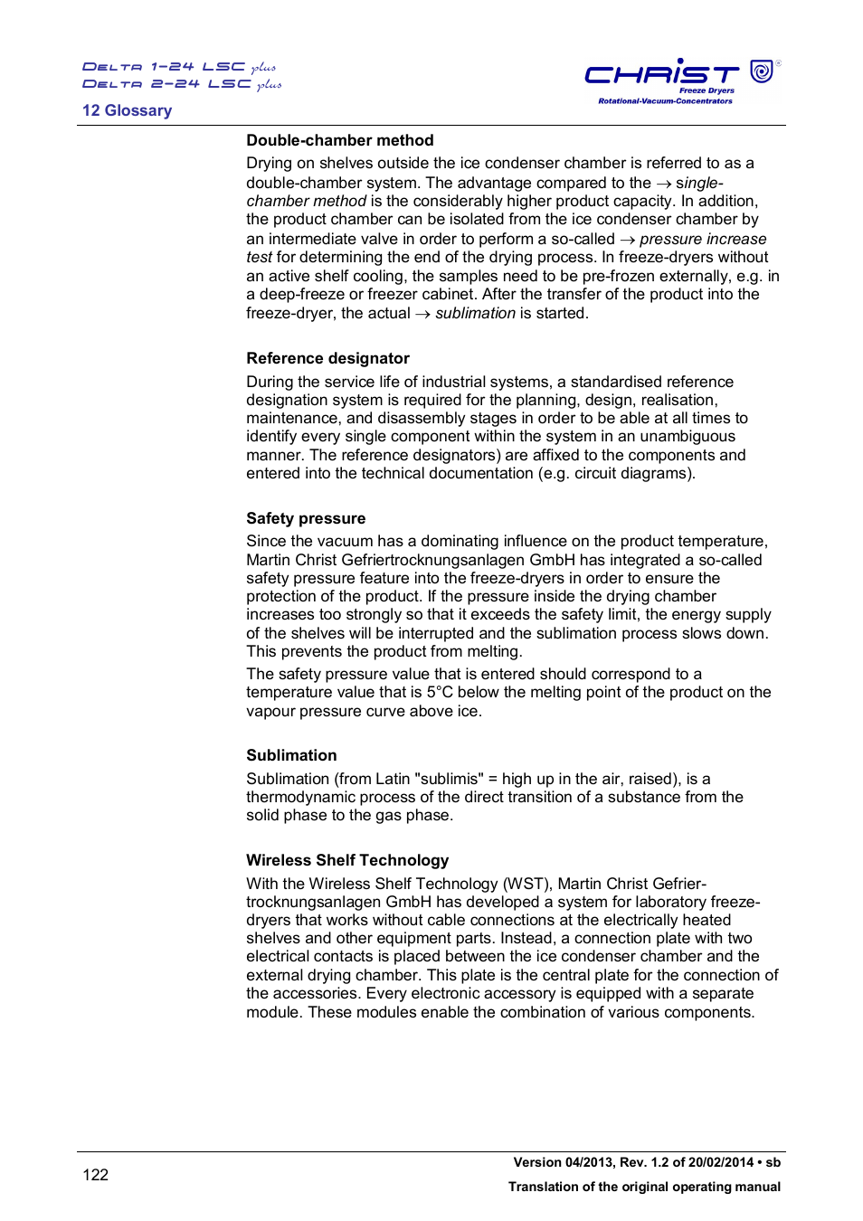 Martin Christ Delta 2-24 LSCplus User Manual | Page 122 / 127